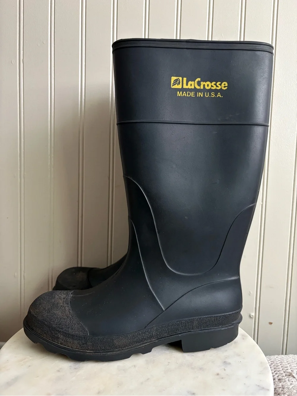 Lacrosse Rubber Rain Boots Men’s 8 Black Classic Outdoor Fishing Waterproof